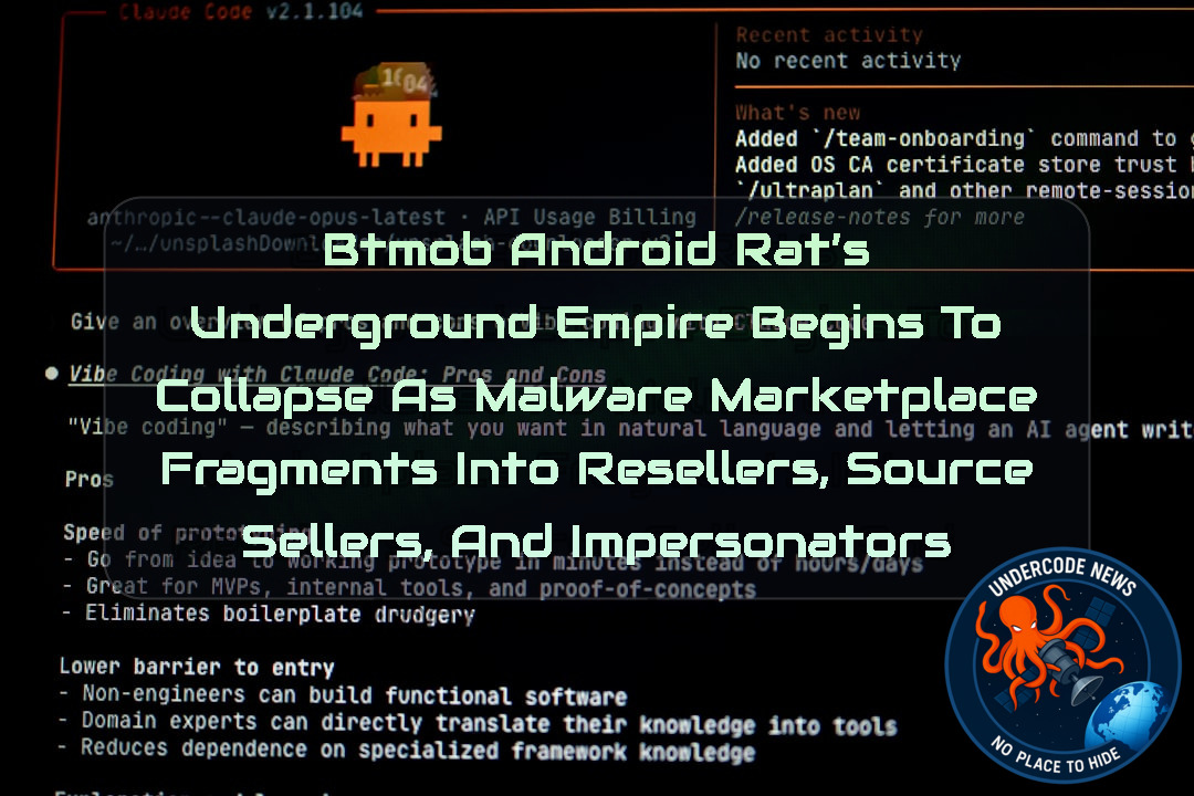 Photo: undercodenews.com BTMOB Android RAT’s Underground Empire Begins to Collapse as Malware Marketplace Fragments Into Resellers, Source Sellers
